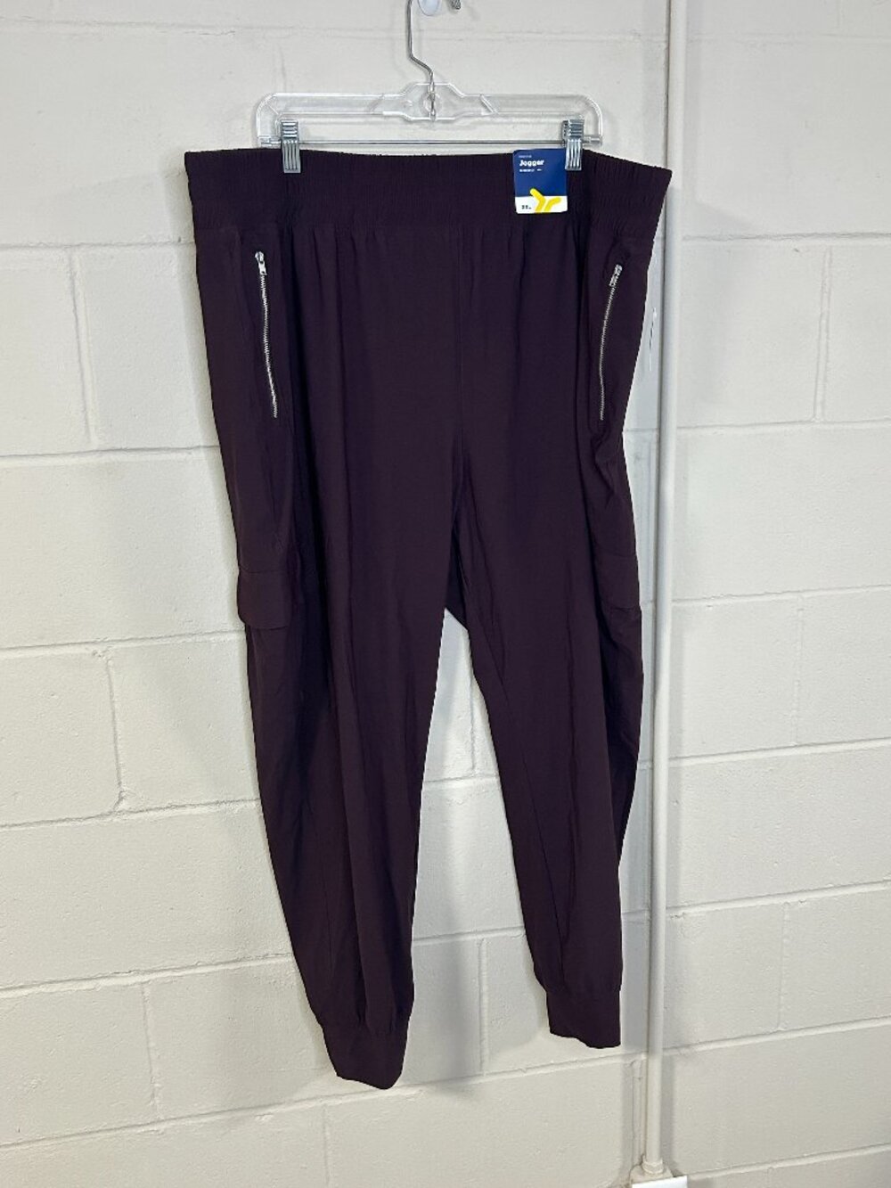 Old Navy Pants Womens XXL High Rise Stretch Jogger Sleektech New Eggplant Comfy